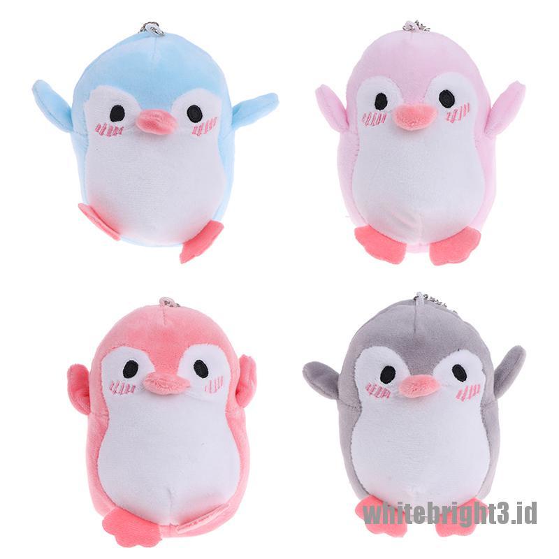 (white3) Mainan Boneka Plush Penguin 12CM Dengan Gantungan Kunci Untuk Bayi / Anak