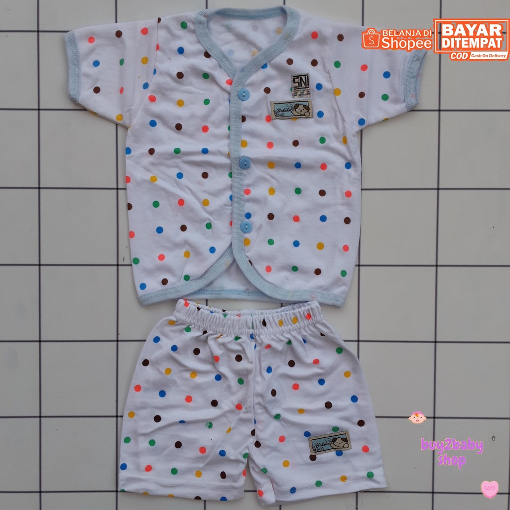 Setelan piyama pendek bayi motif Polkadot warna Hokiku 0-3 Bulan 1 PCS