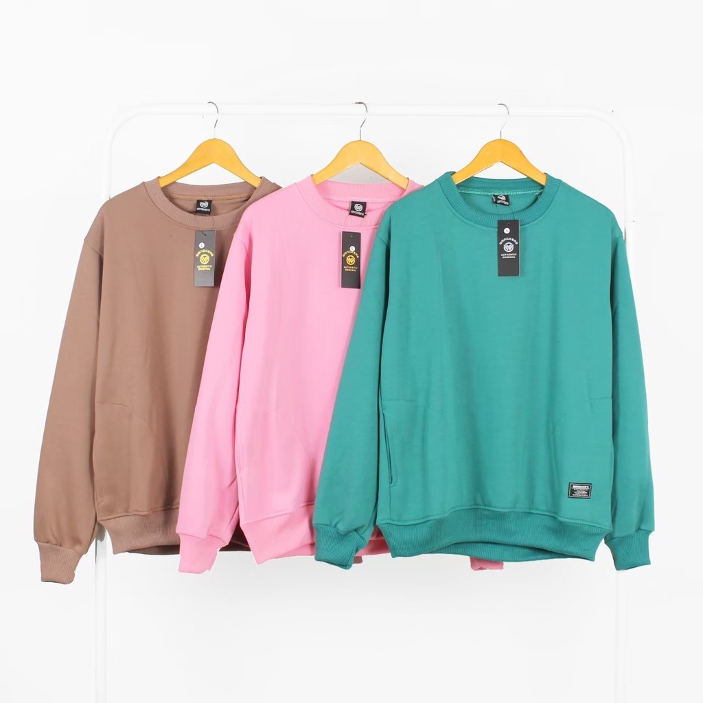 AKN - SWEATER OBLONG PRIA DAN WANITA CREWNECK POLOS NYAMAN DAN TEBAL ORIGINAL WANGKERS PREMIUM TERMURAH