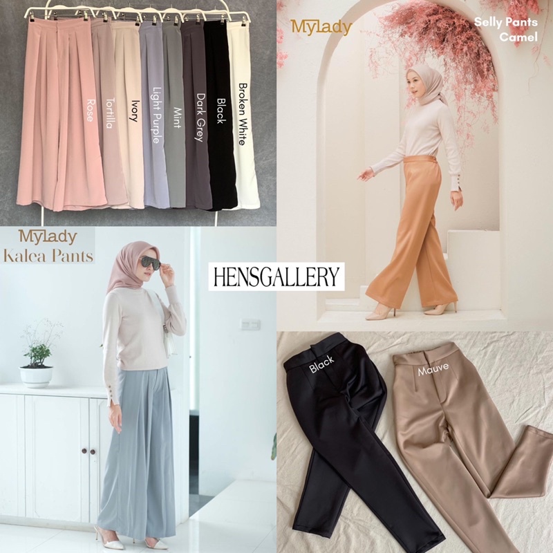 Mylady Hijab KALEA SELLY & BIA Pants sely Celana by myladyhijab dark grey army ivory rose tortila bl