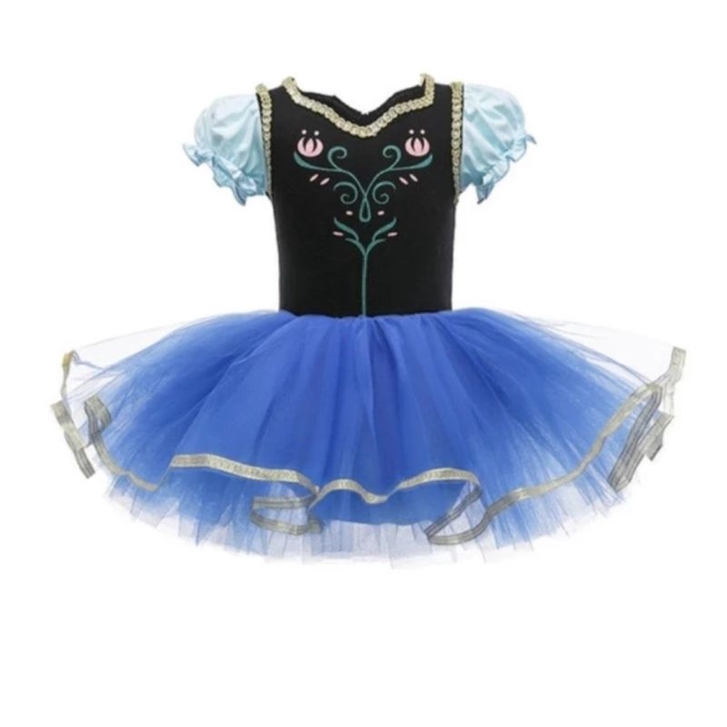 baju balet dress Anna Frozen | dress princess Anna Frozen ballet | dress tutu anak balet