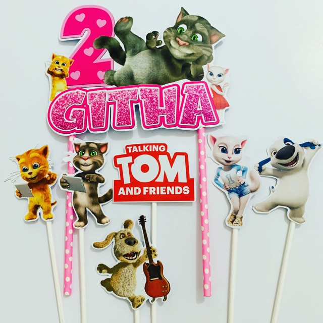 Talking Tom and Friends Topper Cake Birthday / Hiasan Kue Ulang Tahun