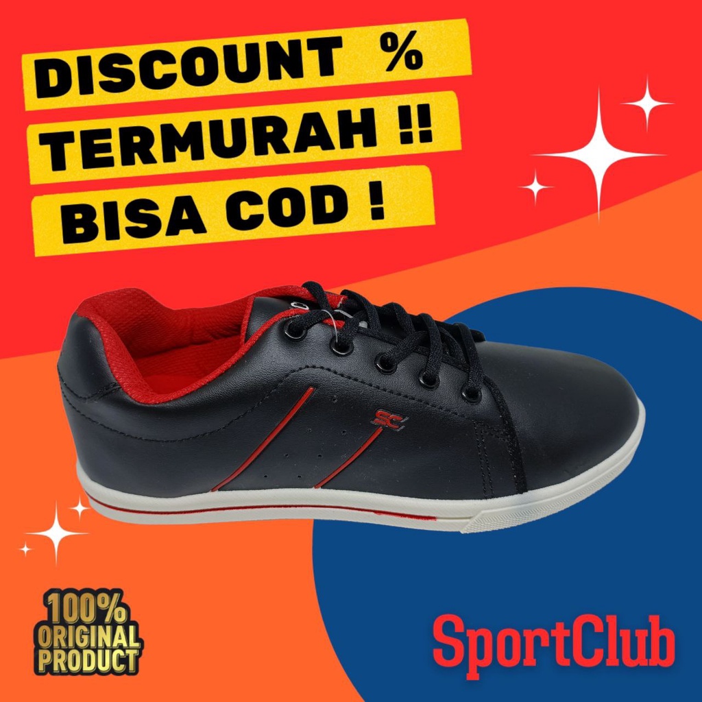 SPORT CLUB STAIN HITAM MERAH TALI/SEPATU SEKOLAH/SEPATU TALI/SEPATU FASHION/SEPATU ANAK TK SD SMP SMA/SEPATU TERBARU/SEPATU MURAH/SEPATU FORMAL