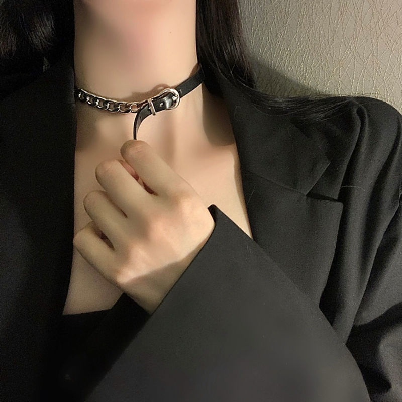 Gelang Bangles Bahan Kulit Dan Stainless Steel Gaya Punk Hip Hop Untuk Wanita