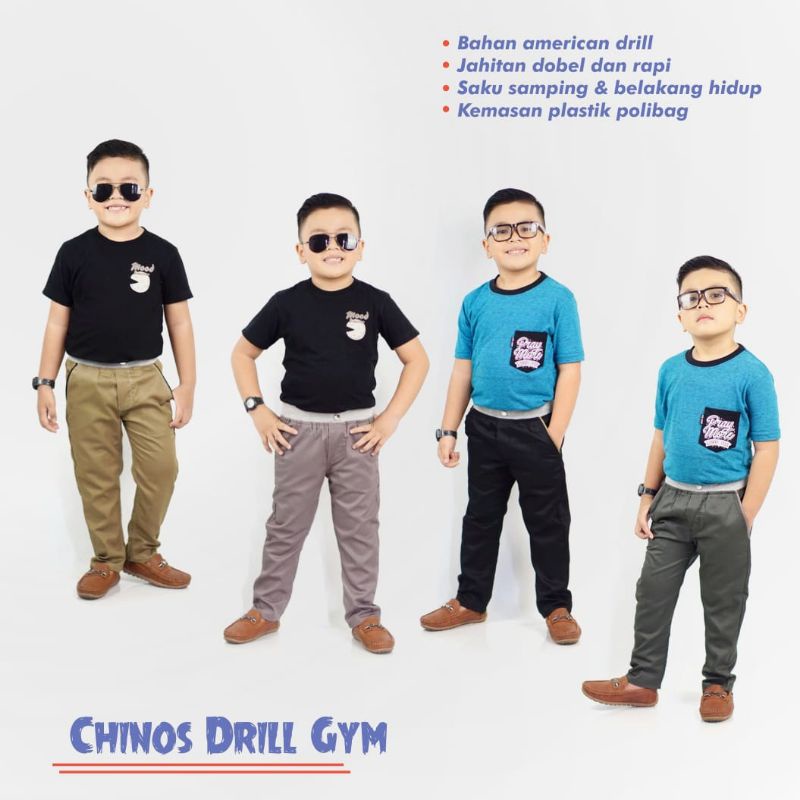 (5-7Thn101214) Celana Panjang Chinos Chino Cowok Anak Laki Laki GYM