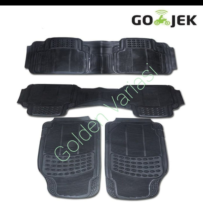Karpet Karet Hitam 4 Potong / 3 Baris Mobil Calya