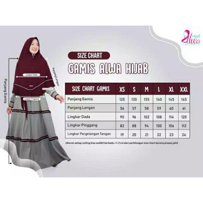 GAMIS SAKURA 1 SET KHIMAR II NON SET  || ALWA HIJAB