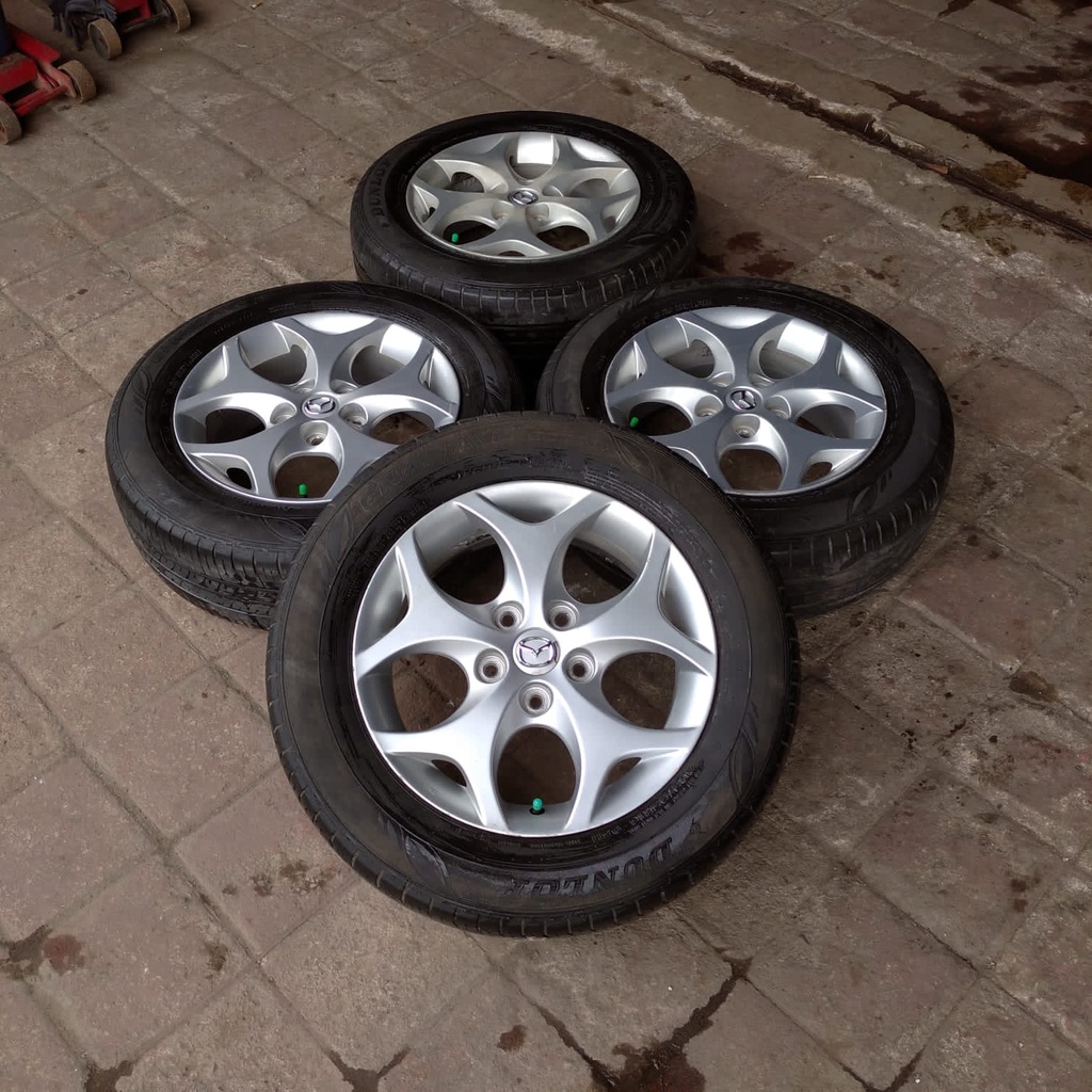 VELG SEKEN MOBIL ORIGINAL MAZDA BIANTE RING 16 + BAN DUNLOP ENASAVE 205 65 R16 BISA BUAT INOVA ERTIG