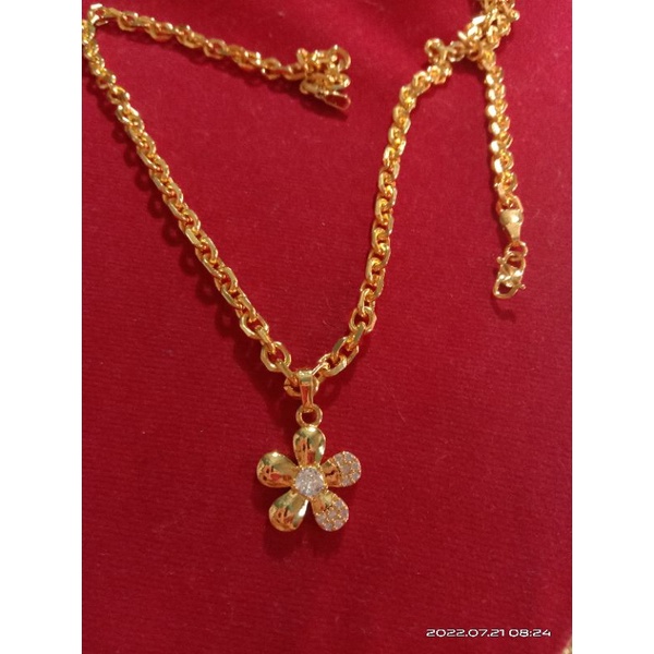 kalung Medan besar cc zicron lapis emas 24 k