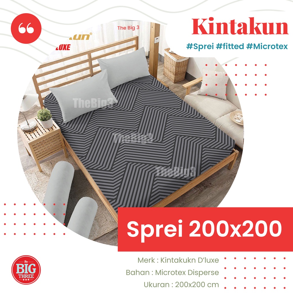 KINTAKUN Sprei 200x200 Tinggi 25 Cm Karet Double Motif Minimalis Bunga - Xtra Super King 200 SP T25