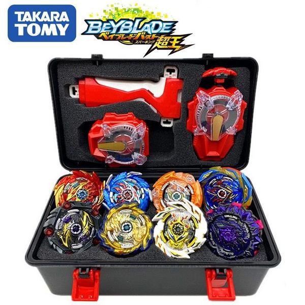 Beyblade Superking Set 8 Pcs + Launcher + Box Brave World Spirggan NEW
