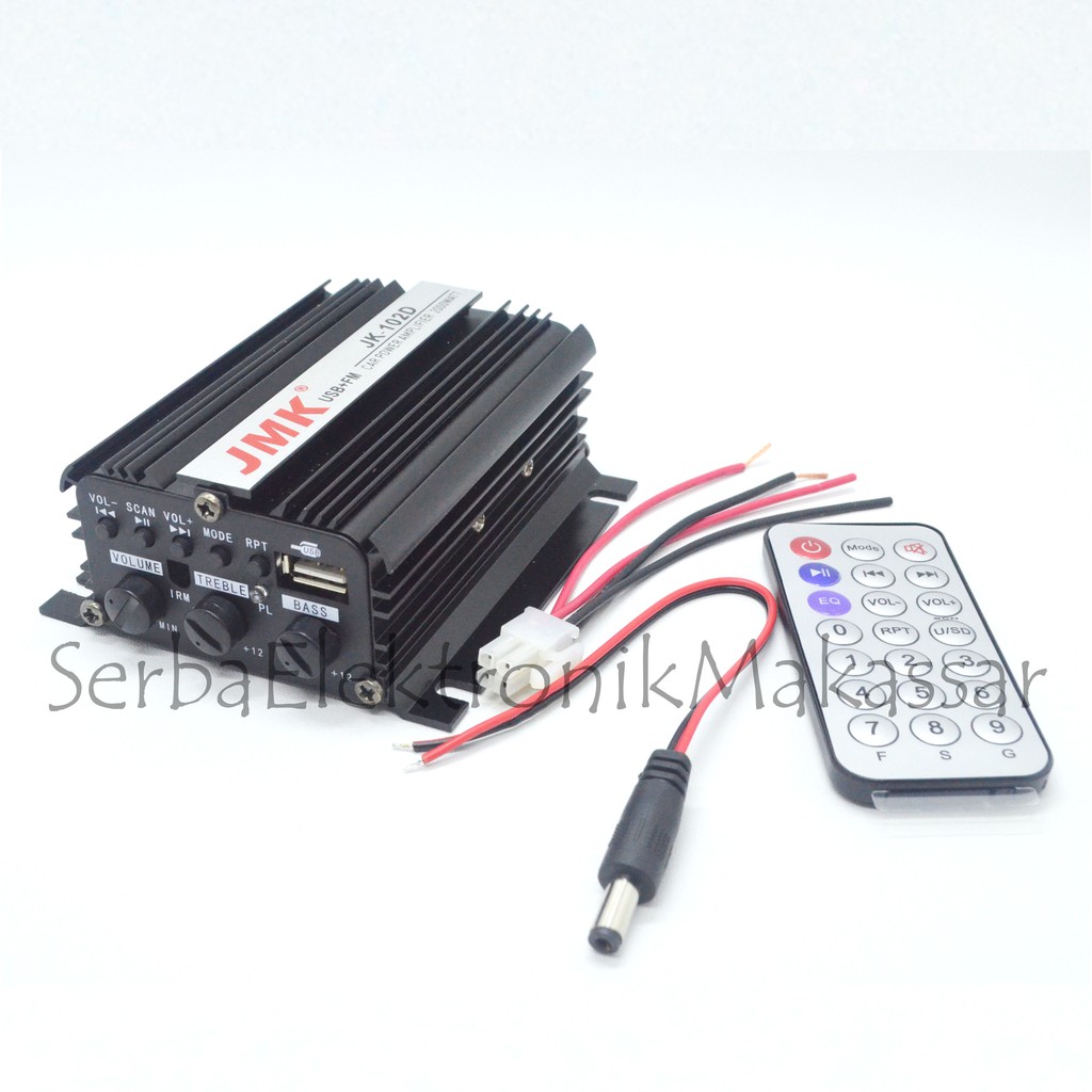 Power Amplifier Player Mobil USB Bluetooth Aux FM JMK JK-102D DC12Volt