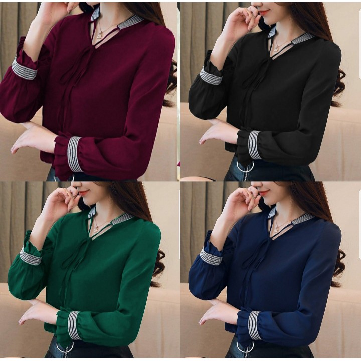 *[HNFK] Blouse Calista / Blouse Salur Wanita / Pakaian Wanita Terbaru / Blouse Wanita / Atasan Wanita Korea