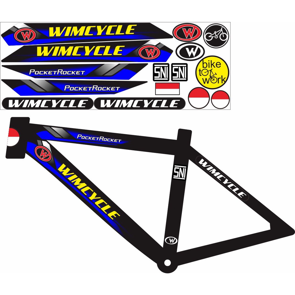 NEW DECAL STRIPING VARIASI / STICKER STRIPING BUAT SEPEDA WIM CYCLE MOTIF LIS BIKE VARIASI STIKER SE