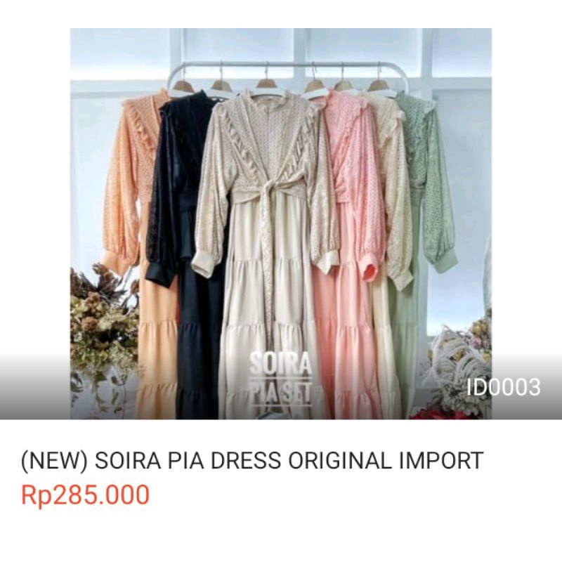 Dress Soira Pia Set  Import