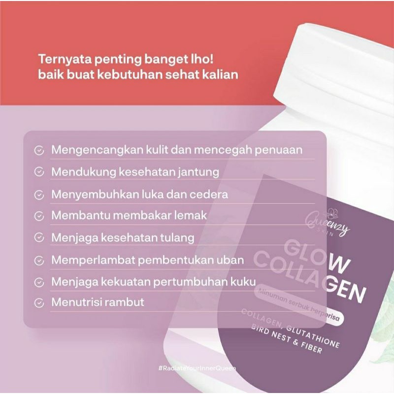 [FREE GIFT] Glow collagen Queenzy Skin with bird nest || NEW VARIAN Glow Collagen Queenzy Skin || Collagow by Queenzy Skin || Collagen Drink