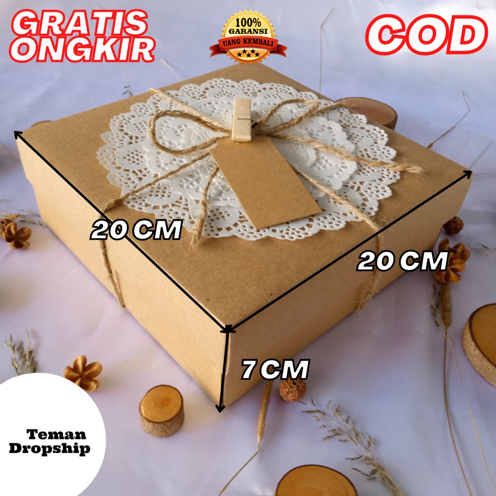 

KARDUS HAMPERS PAKET KOTAK KADO GIFT BOX KADO KOTAK HAMPERS LID BOX SIZE 20 X 20 X 7