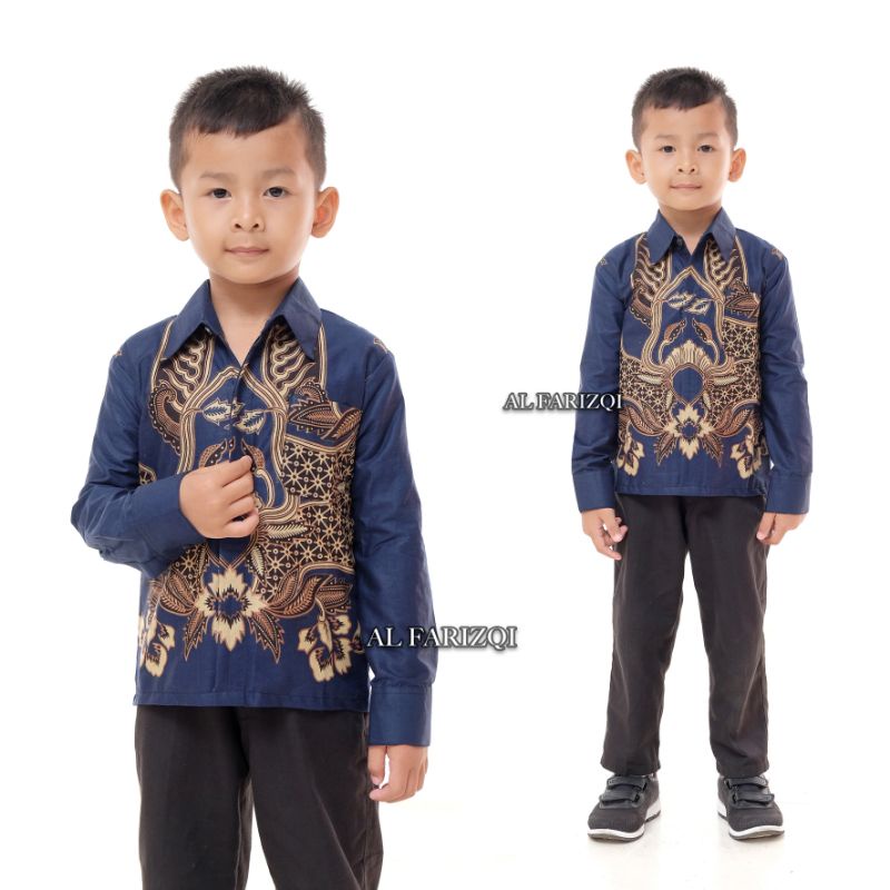 KEMEJA BATIK ANAK LAKI-LAKI LENGAN PANJANG SIZE M L XL XXL USIA 2-12 TH SERAGAM BATIK KIDS