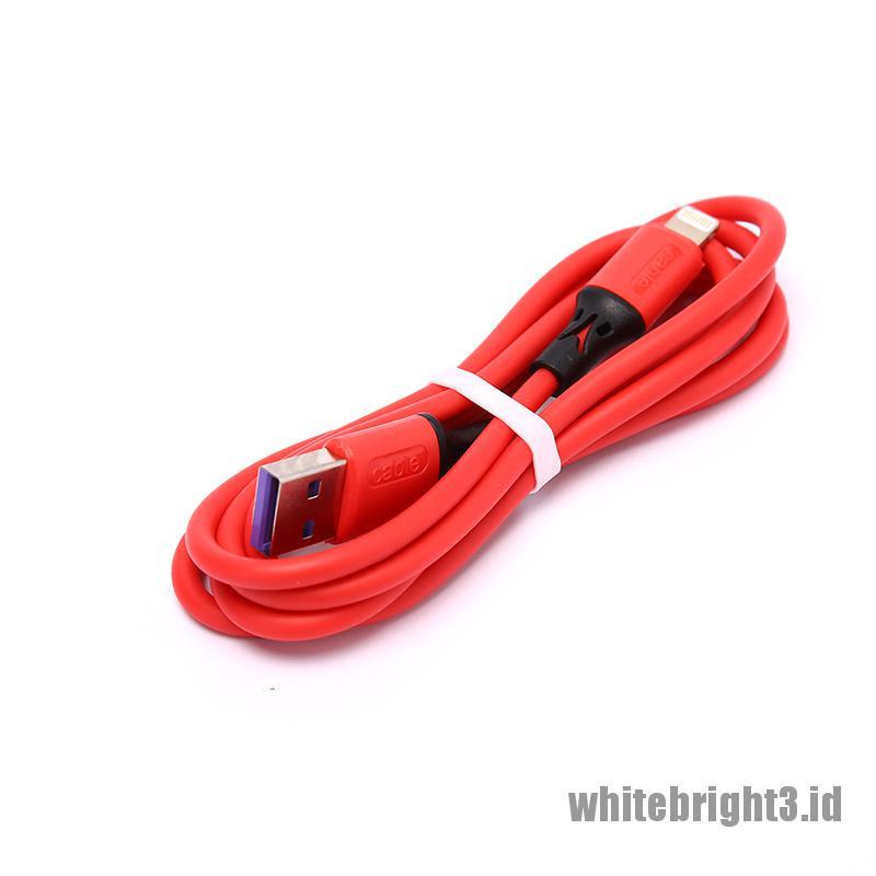 &lt; White3 &gt; Kabel Data / Charger USB 5A Fast Charging Bahan Silikon Panjang 1.2m / 1.8m