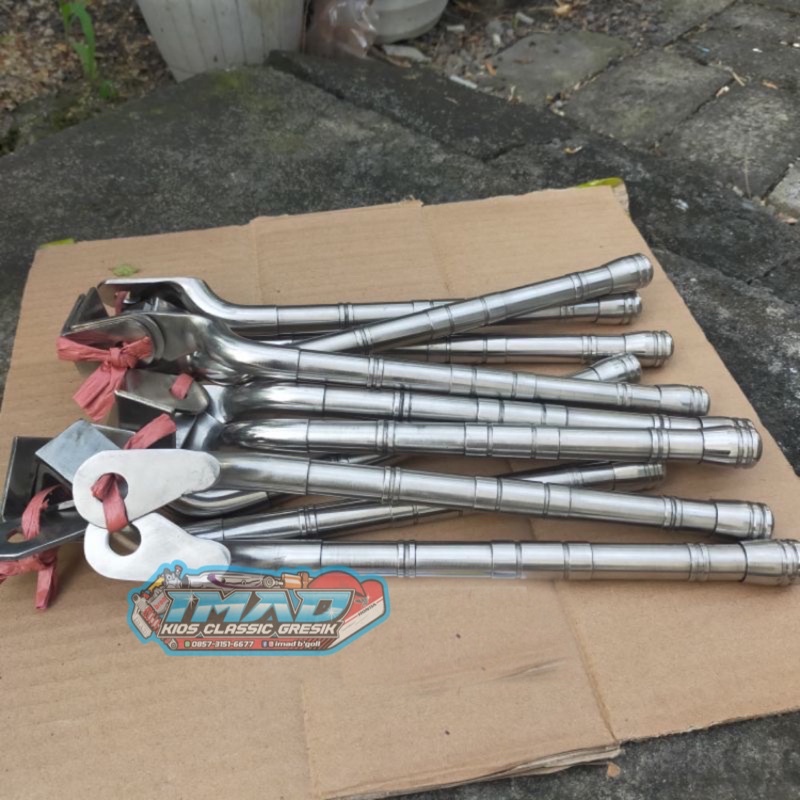 Begel behel CB bahan stenlis begel CB panjang full stenlis set manisan kuningan