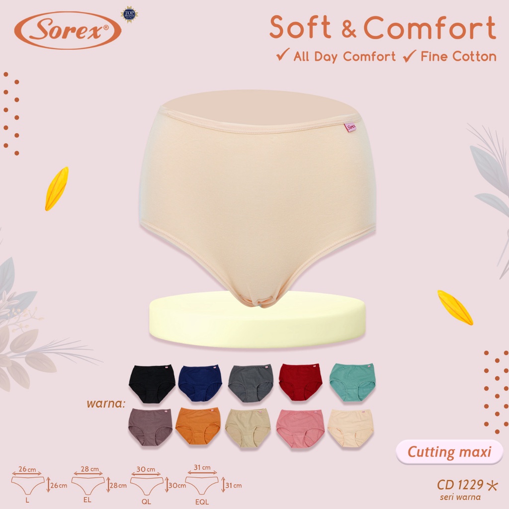 CD Sorex Basic Maxi 1229 Soft &amp; Comfort Celana Dalam Wanita Sorex Harga Per 1 pieces