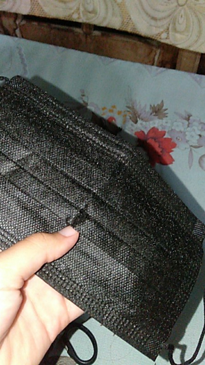 Masker Hitam | Masker Kpop | Masker 3play Earloop | Masker Kain Hitam