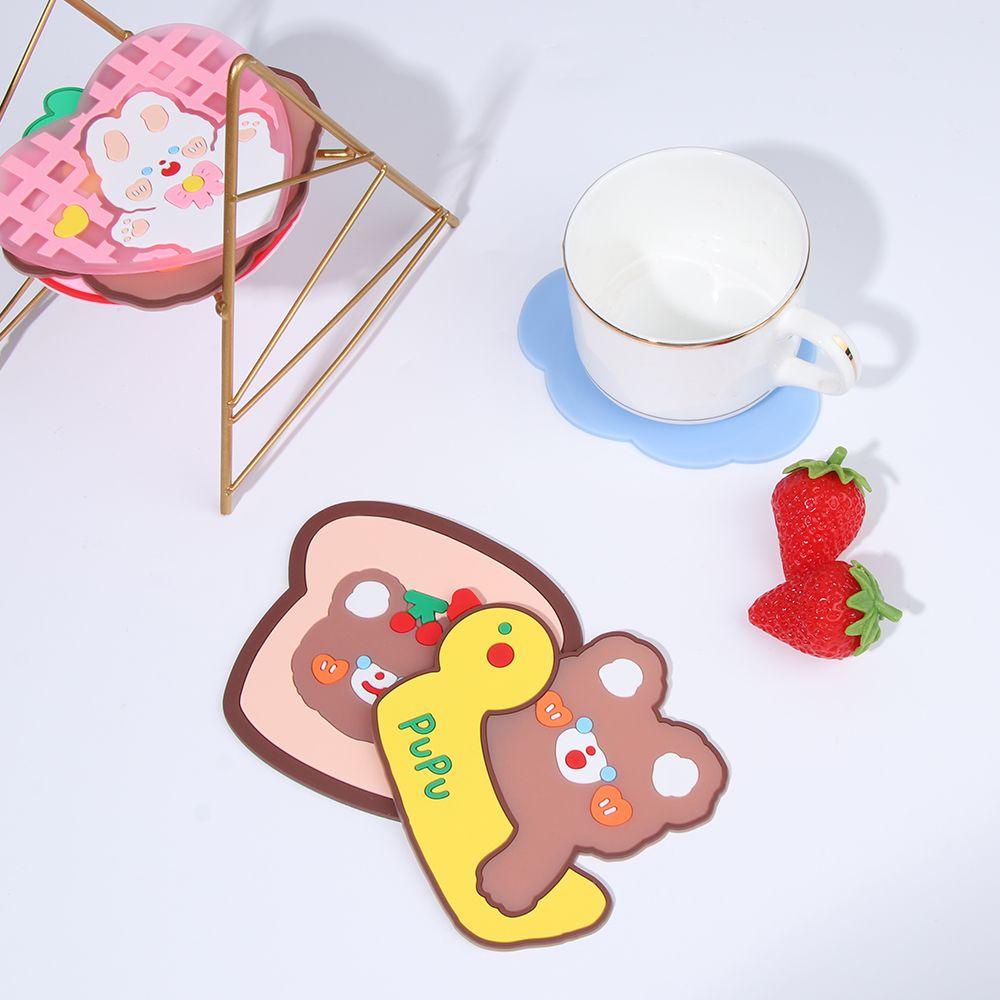 Solighter Silicone Mat Non-slip Bowl Pad Tahan Air Panas Kreatif Lucu Aksesoris Dapur Peralatan Makan Gadget Set Non-slip Pot Holder