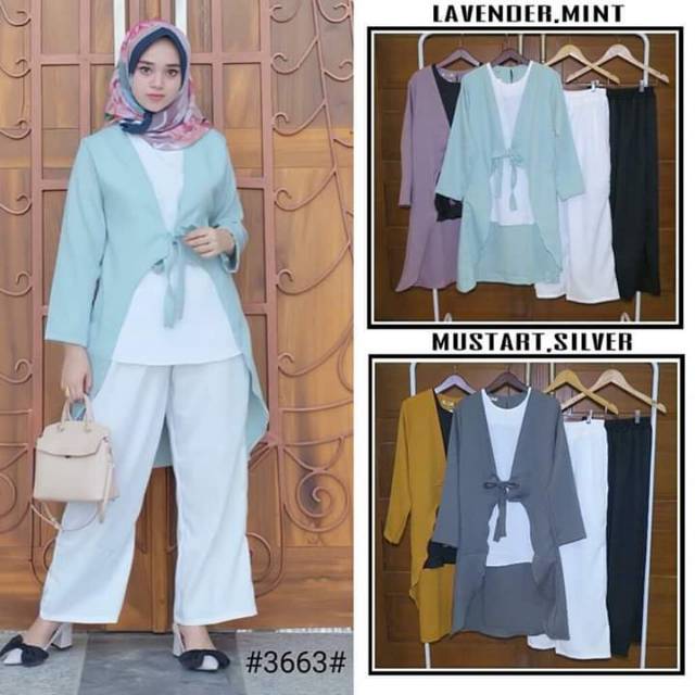 SETELAN TUNIK KULOT IMPORT moscrepe