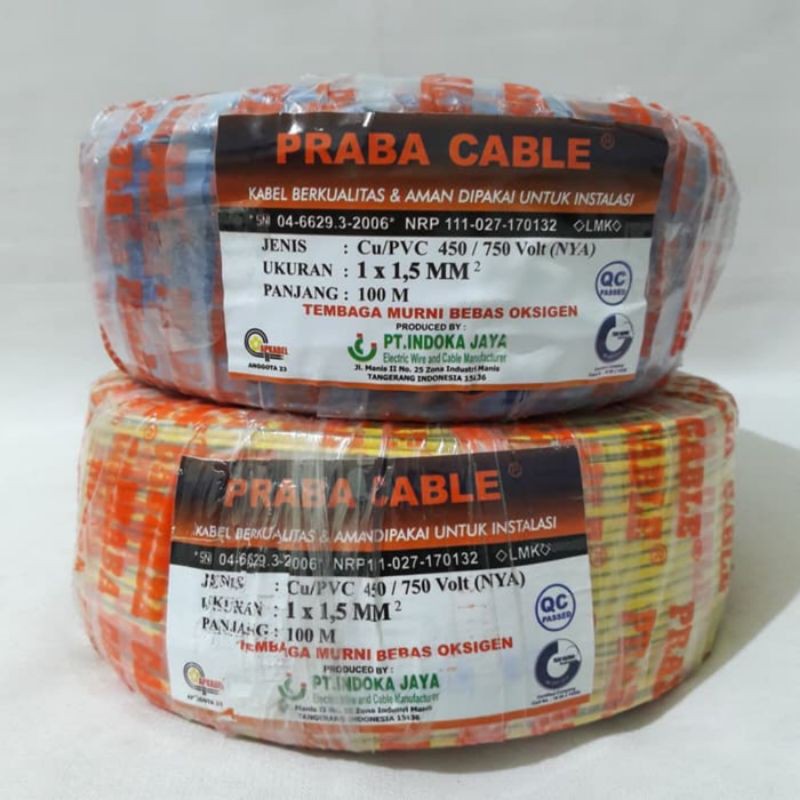 Kabel Listrik Tunggal PRABA NYA 1,5mm (100m)