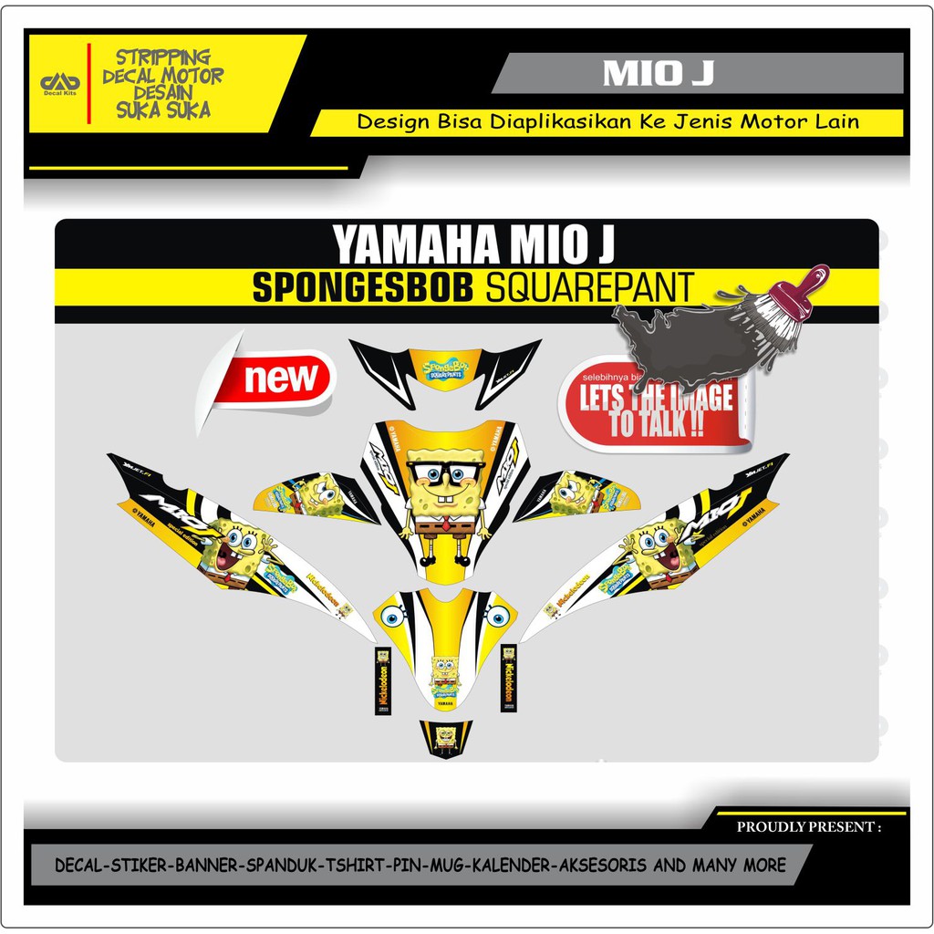 Sticker Striping Decal Sticker Yamaha Mio J Spongebob Shopee