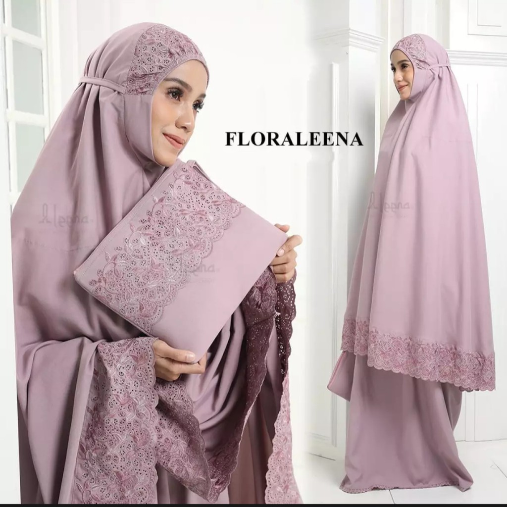 Gudang_mukenaku Mukena Floraleena Khadijah Model Mukena Terbaru 2020 Katun Brukat Murah Cantik