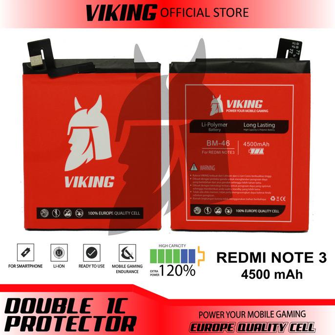 [COD] BATERAI VIKING XIAOMI REDMI NOTE 3 - NOTE 3 PRO BM46 DOUBLE POWER NEW Kode 829
