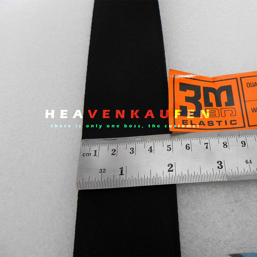 Elastis / Elastic Melar Molor Lebar 5 cm Merk 3M Hitam Meteran