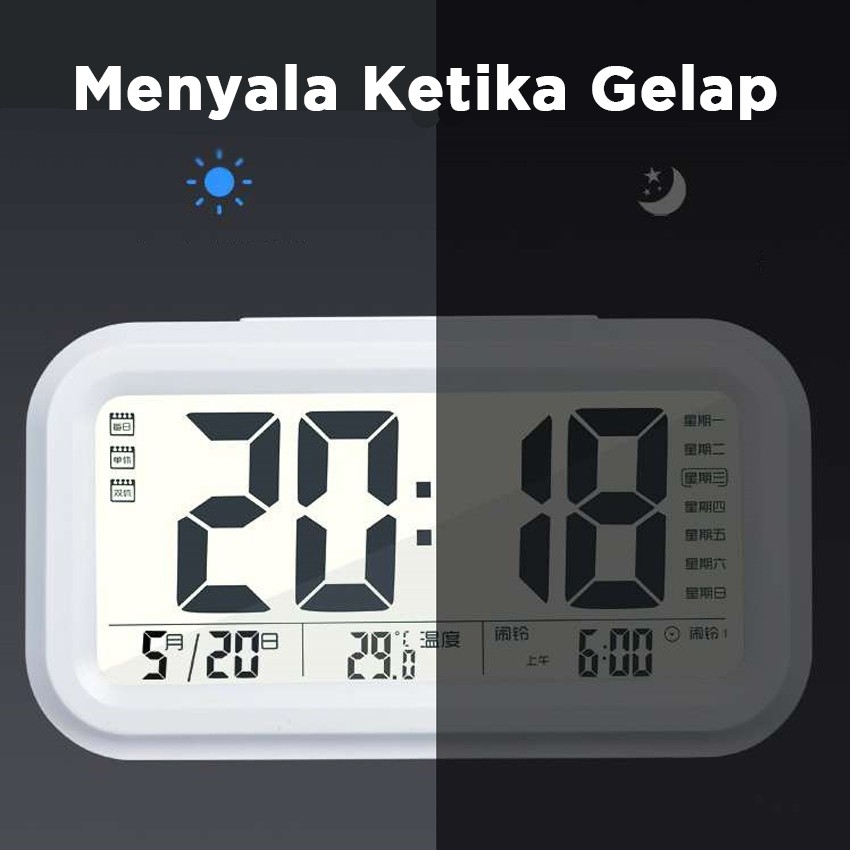 Smartfish Jam Meja Alarm Digital LCD Digital Clock Smart Digital Clock