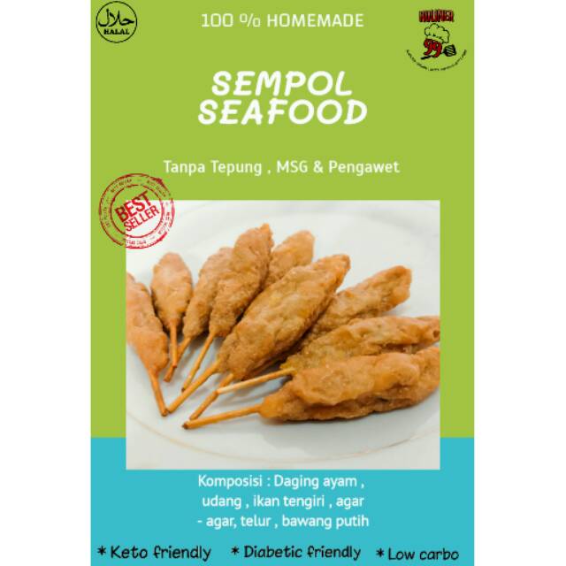 

Sempol Seafood isi 10 - tanpa tepung ( low carbo , keto, diabetic)
