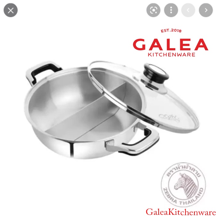 Panci Shabu Shabu Sekat 2 Stainless / Panci Shabu Shabu Zebra / Panci Sangwo Huoguo Hotpot Stainless
