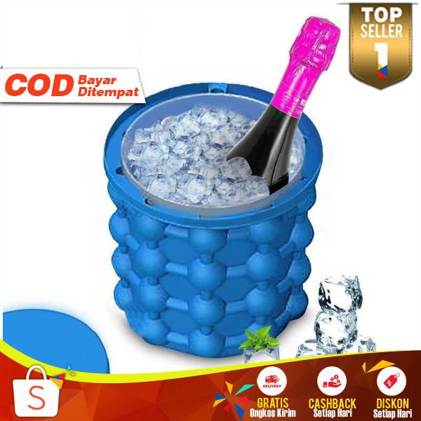 Ice Genie Pencetak Es Batu Ice Cube Maker 3D Silicone Mold Alat Pembuat Es Mini Unik Murah