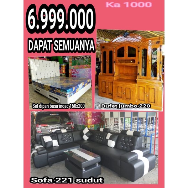 paket dipan,kasur busa,bufet dan sofa