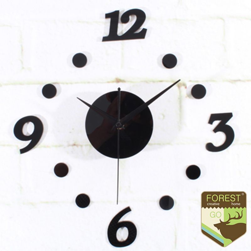 Jam Dinding DIY Giant Wall Clock Quartz Creative Design 30cm - DIY-06 - Black