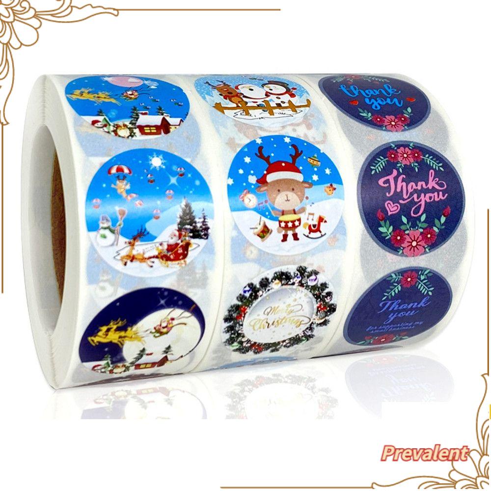 500pcs / Roll Stiker Segel Amplop Motif Natal Untuk Perlengkapan Pesta