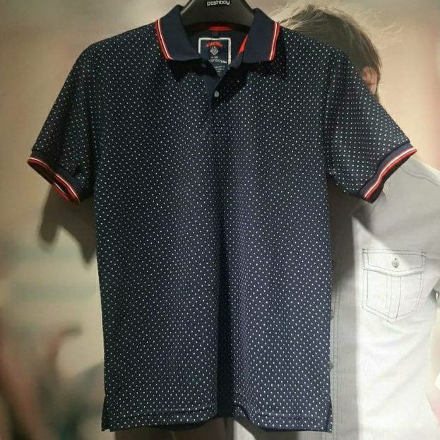 Kaos Polo Poshboy Original poloshirt motif dot bahan katun