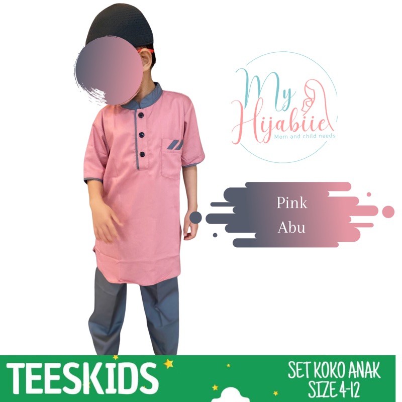 Koko Teeskids Anak Laki Laki Kurta - Baju  Muslim Lakilaki Tees Kids 4 6 8 10 12 Tahun Murah