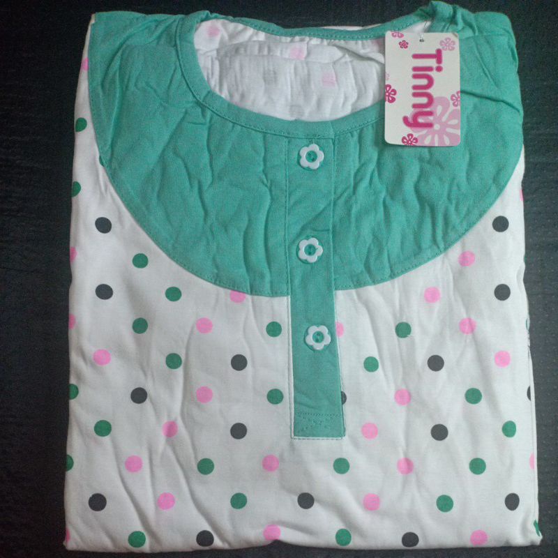 flo_style-baju tidur 3/4 jumbo kaos tebal lorita tinny by Sofie termurah/terlaris(Etalase2geser☝️-Hijau 976