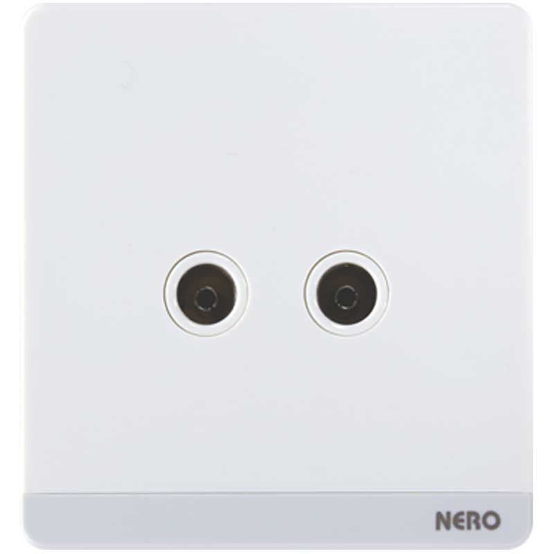 DECORA Q72TV-White 2 Gang TV outlet NERO