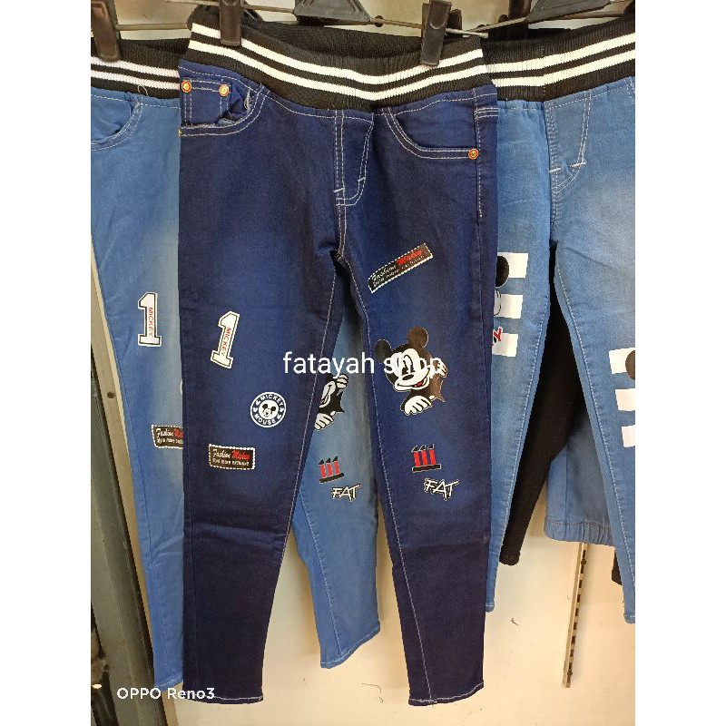 Celana Legging Jeans Anak Cewe SoftJeans Anak Pinggang Karet/Karakter