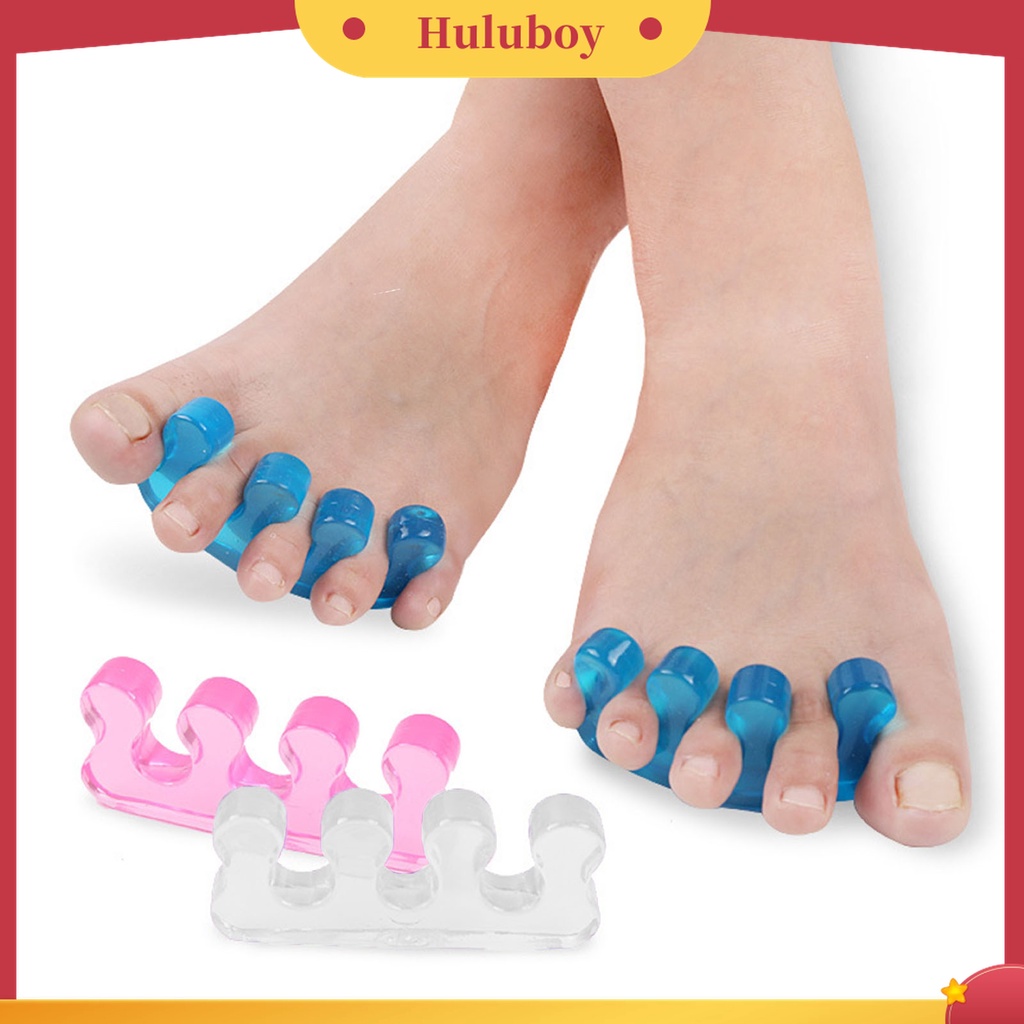 Huluboy Huluboy♡ 1 Pasang Separator Jari Kaki Reusable Breathable Untuk Manicure Pedicure