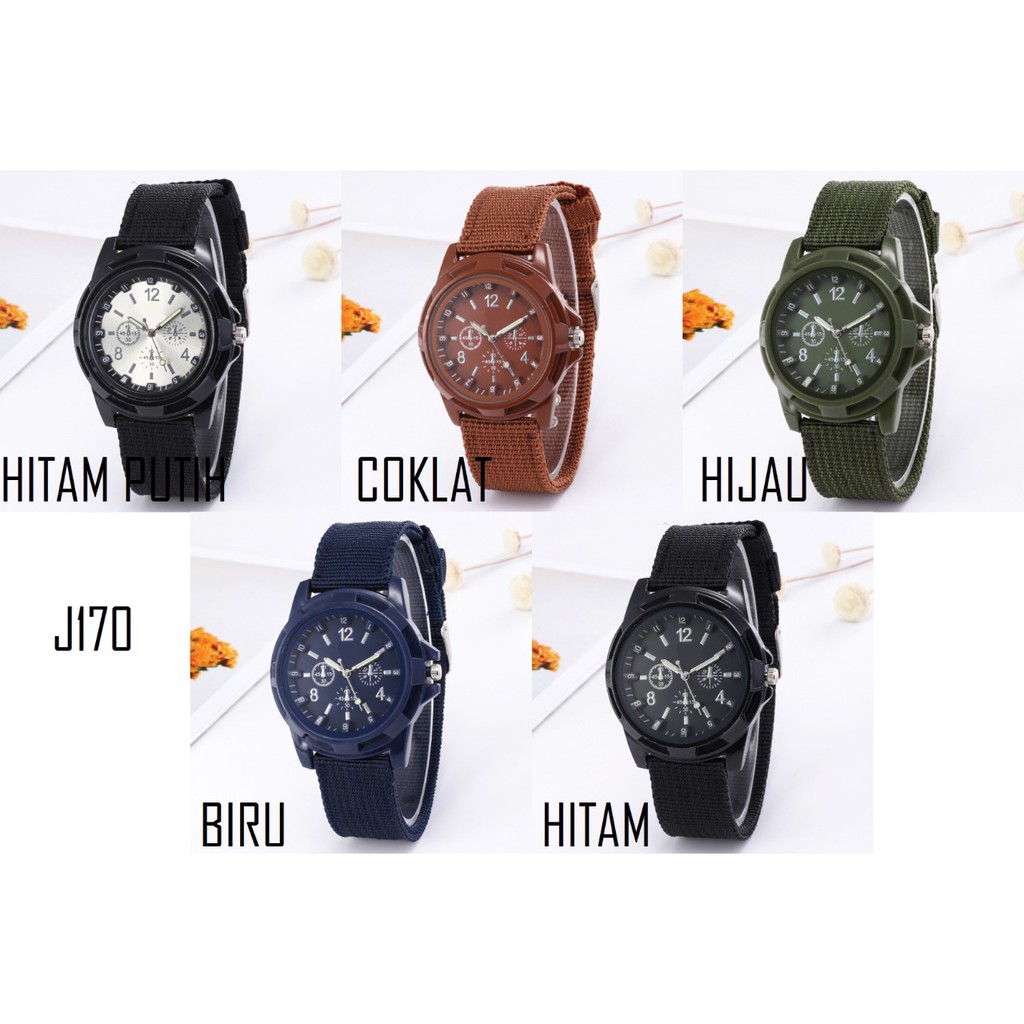 DODORY J170 Jam Tangan Kanvas Pria Jam Analog Cowok Fashion