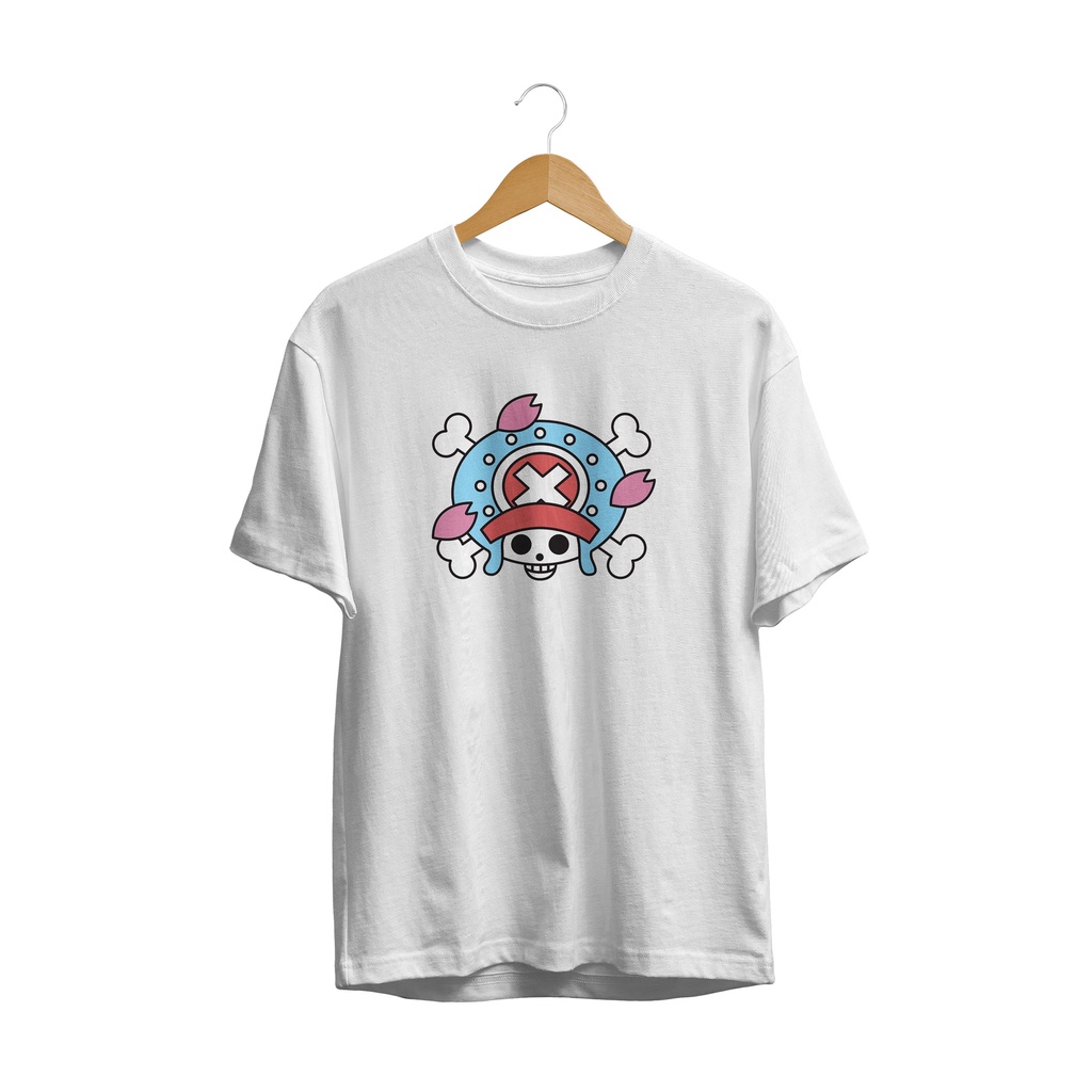 BAJU KAOS ANIME MANGA CHOPPER FLAG ONE PIECE PLASTISOL PREMIUM