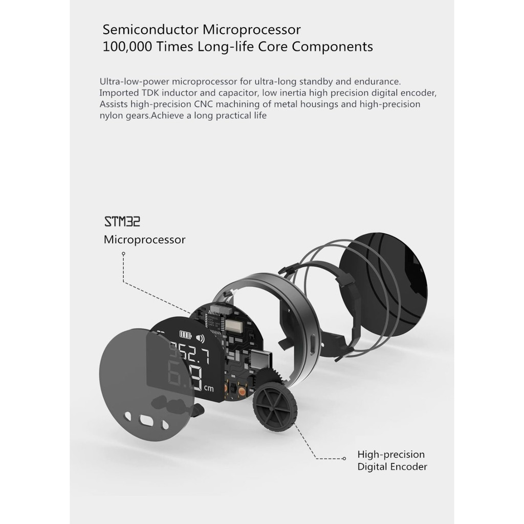 XIAOMI DUKA SMALL Q - 8 in 1 Electronic Ruler with LCD Display - Meteran Penggaris Elektronik