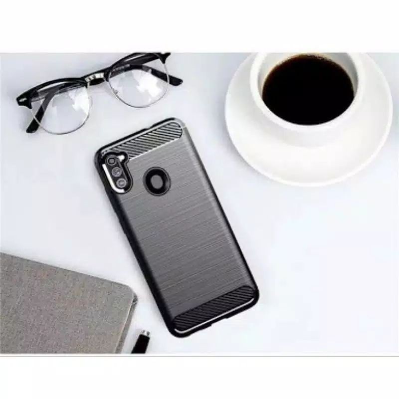 Case Camsung A11 Ipaky Fiber Carbon Premium Quality